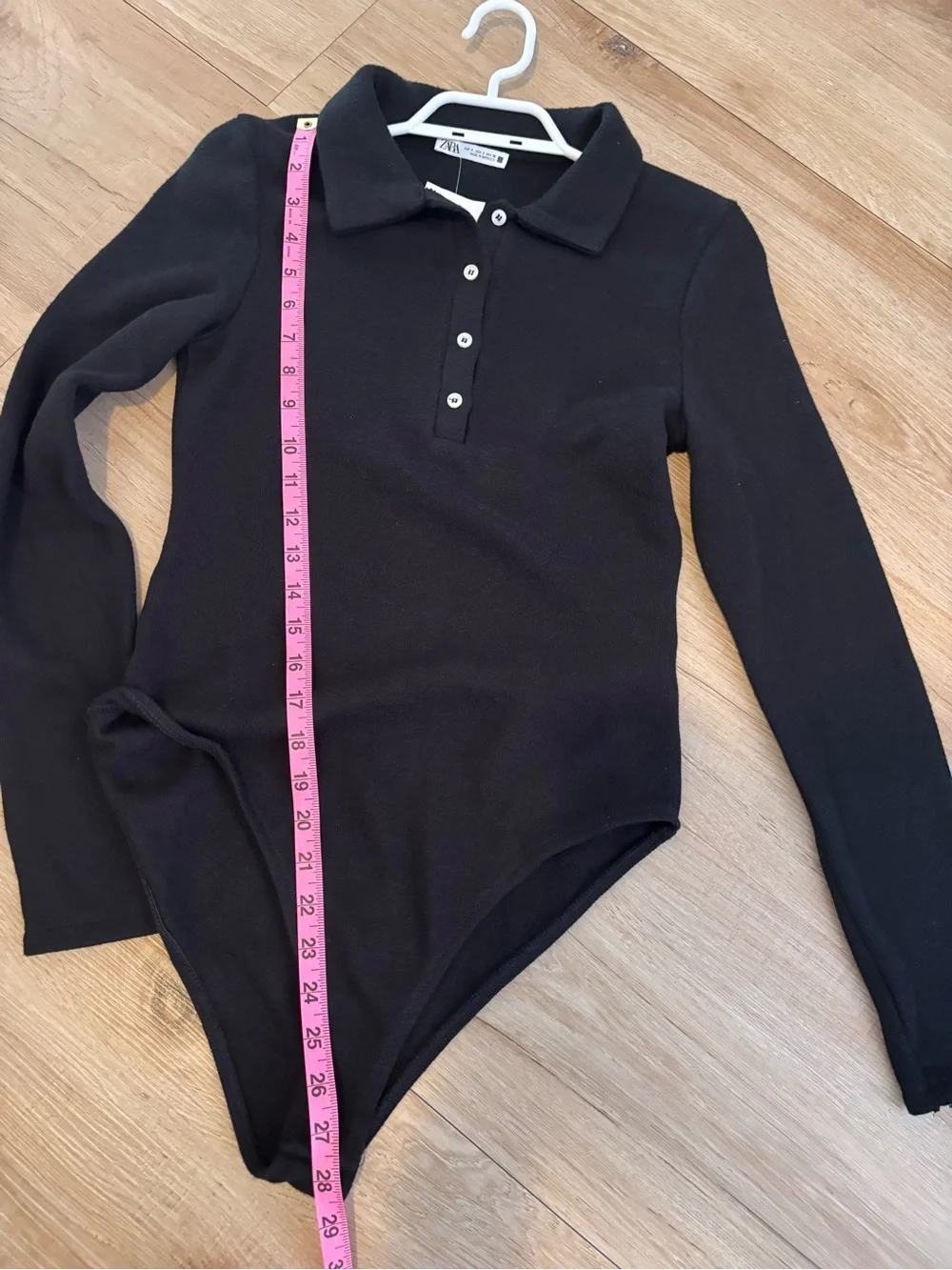 Zara Black Long-Sleeve Polo Bodysuit - Picture 4 of 5